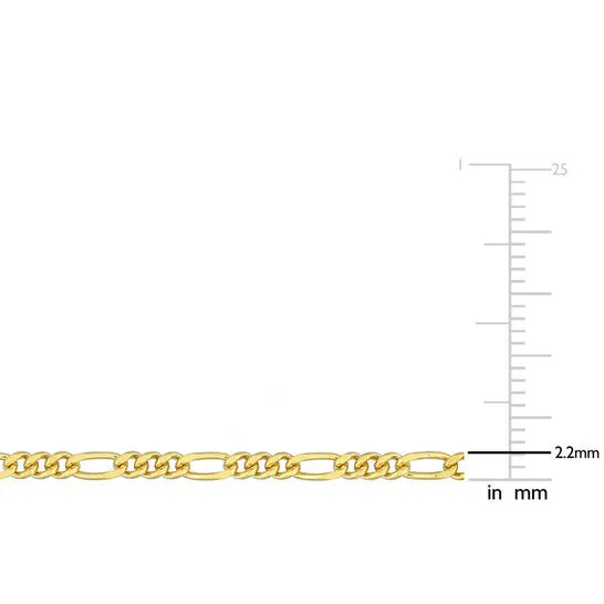JMS always Original AMOUR 22mm Figaro Chain Necklace In Yellow Plated Sterling Silver 24 In Necklaces JMS always Original AMOUR 22mm Figaro Chain Necklace In Yellow Plated Sterling Silver 24 In Necklaces