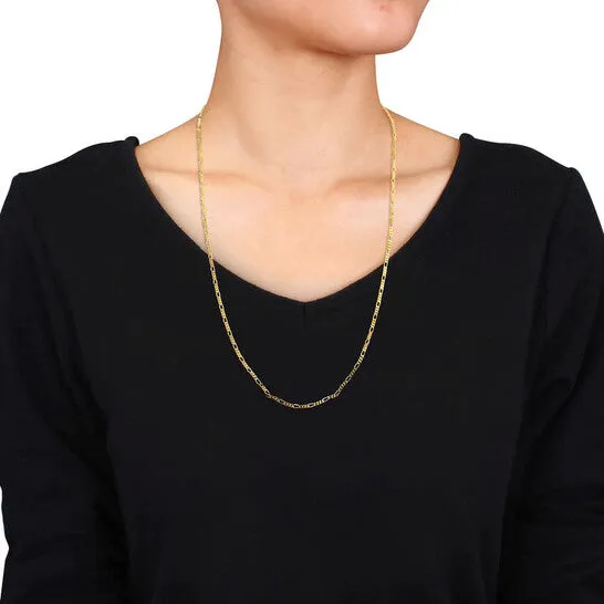 JMS always Original AMOUR 22mm Figaro Chain Necklace In Yellow Plated Sterling Silver 24 In Necklaces JMS always Original AMOUR 22mm Figaro Chain Necklace In Yellow Plated Sterling Silver 24 In Necklaces