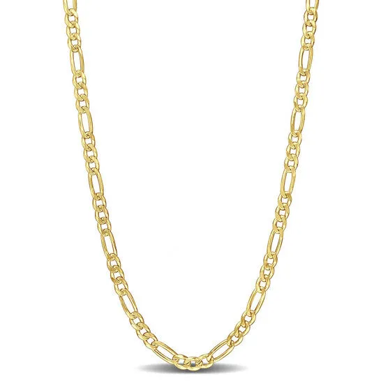 JMS always Original AMOUR 38mm Figaro Chain Necklace In Yellow Plated Sterling Silver 24 In Necklaces JMS always Original AMOUR 38mm Figaro Chain Necklace In Yellow Plated Sterling Silver 24 In Necklaces