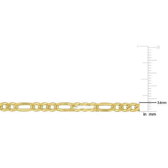 JMS always Original AMOUR 38mm Figaro Chain Necklace In Yellow Plated Sterling Silver 24 In Necklaces JMS always Original AMOUR 38mm Figaro Chain Necklace In Yellow Plated Sterling Silver 24 In Necklaces