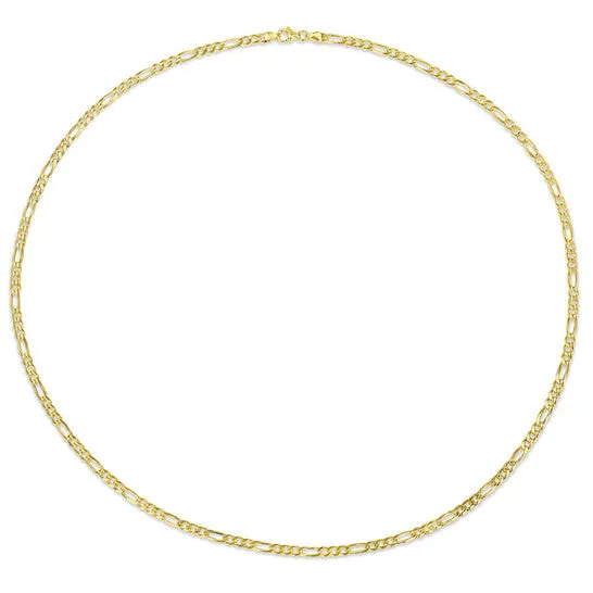 JMS always Original AMOUR 38mm Figaro Chain Necklace In Yellow Plated Sterling Silver 24 In Necklaces JMS always Original AMOUR 38mm Figaro Chain Necklace In Yellow Plated Sterling Silver 24 In Necklaces