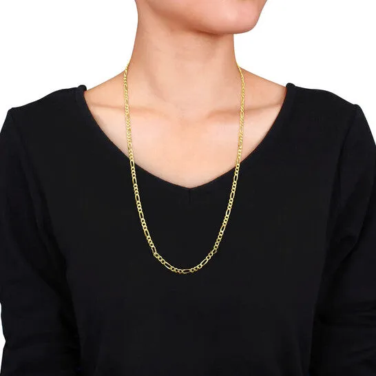 JMS always Original AMOUR 38mm Figaro Chain Necklace In Yellow Plated Sterling Silver 24 In Necklaces JMS always Original AMOUR 38mm Figaro Chain Necklace In Yellow Plated Sterling Silver 24 In Necklaces