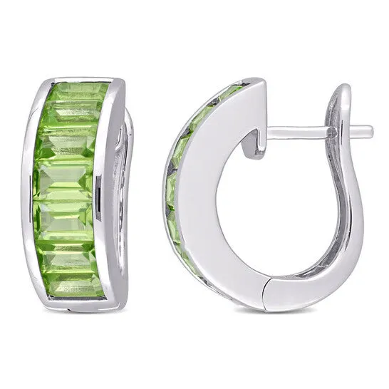 JMS always Original AMOUR 4 15 CT TGW Peridot Hoop Earring In Sterling Silver Earrings JMS always Original AMOUR 4 15 CT TGW Peridot Hoop Earring In Sterling Silver Earrings