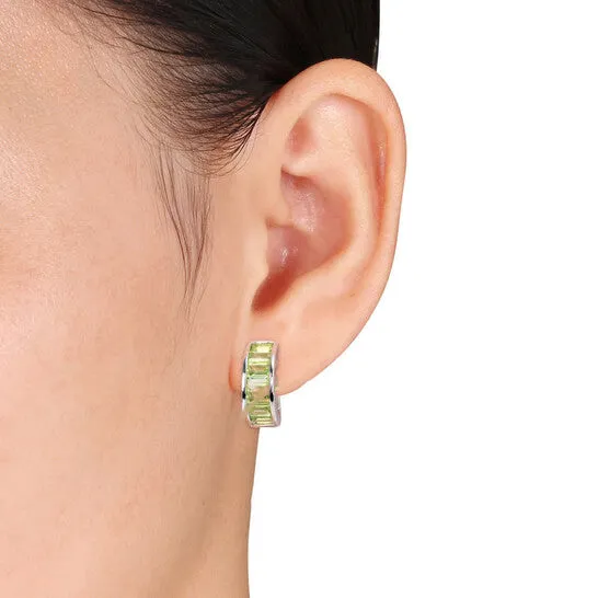 JMS always Original AMOUR 4 15 CT TGW Peridot Hoop Earring In Sterling Silver Earrings JMS always Original AMOUR 4 15 CT TGW Peridot Hoop Earring In Sterling Silver Earrings