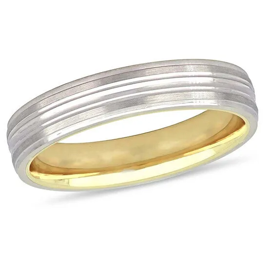 JMS always Original Amour Ladies 10K TwoTone Gold Lightweight 4mm Wedding Band JMS005354 Rings JMS always Original Amour Ladies 10K TwoTone Gold Lightweight 4mm Wedding Band JMS005354 Rings