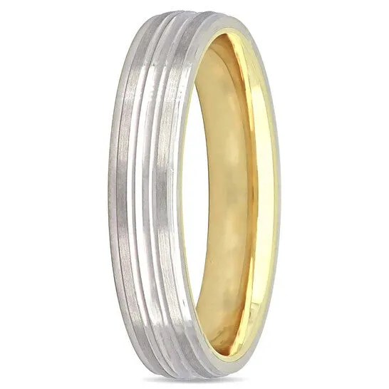 JMS always Original Amour Ladies 10K TwoTone Gold Lightweight 4mm Wedding Band JMS005354 Rings JMS always Original Amour Ladies 10K TwoTone Gold Lightweight 4mm Wedding Band JMS005354 Rings