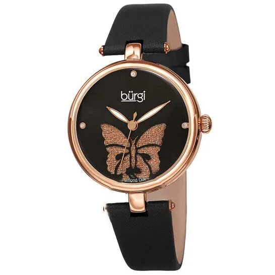 JMS always Original Burgi Pretty Butterfly Diamond Black Dial Ladies Watch BUR233RGBK Watches JMS always Original Burgi Pretty Butterfly Diamond Black Dial Ladies Watch BUR233RGBK Watches