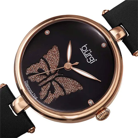 JMS always Original Burgi Pretty Butterfly Diamond Black Dial Ladies Watch BUR233RGBK Watches JMS always Original Burgi Pretty Butterfly Diamond Black Dial Ladies Watch BUR233RGBK Watches