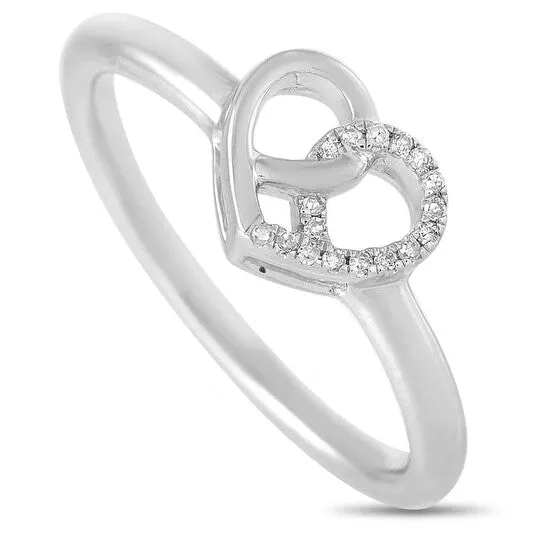 JMS always Original LB Exclusive 14K White Gold 005 ct Diamond Intertwined Heart Ring Rings JMS always Original LB Exclusive 14K White Gold 005 ct Diamond Intertwined Heart Ring Rings