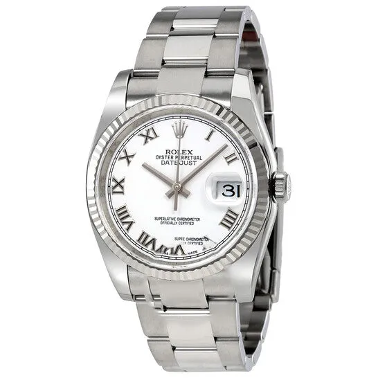JMS always Original Rolex Oyster Perpetual 36 mm White Dial Stainless Steel Bracelet Automatic Mens Watch 116234WRO Bracelets