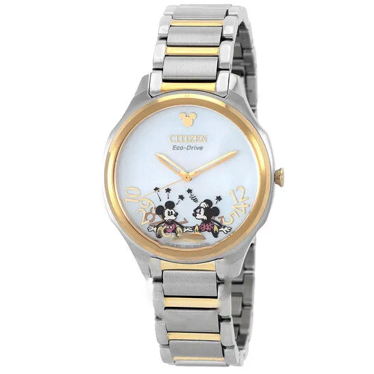 JMS always Rings Original Citizen Falling Mickey Minnie Silver Dial TwoTone Ladies Watch EM075459W JMS always Rings Original Citizen Falling Mickey Minnie Silver Dial TwoTone Ladies Watch EM075459W