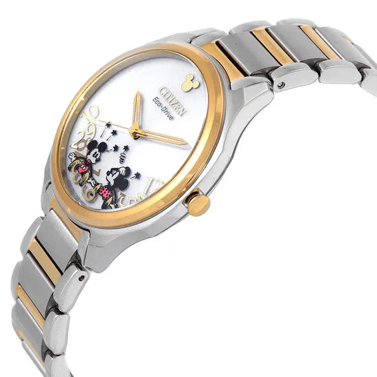 JMS always Rings Original Citizen Falling Mickey Minnie Silver Dial TwoTone Ladies Watch EM075459W JMS always Rings Original Citizen Falling Mickey Minnie Silver Dial TwoTone Ladies Watch EM075459W