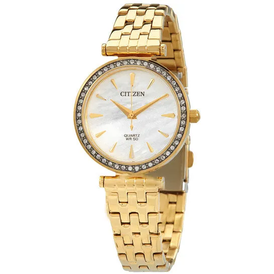 JMS always Rings Original Citizen Quartz Crystal Mother of Pearl Dial Goldtone Ladies Watch ER021250Y JMS always Rings Original Citizen Quartz Crystal Mother of Pearl Dial Goldtone Ladies Watch ER021250Y