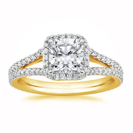 JMS always Rings Original DiamondMuse 150 cttw Cushion Cut Swarovski Diamond Split Shank Gold Tone Sterling Silver Engagement Ring for Women JMS always Rings Original DiamondMuse 150 cttw Cushion Cut Swarovski Diamond Split Shank Gold Tone Sterling Silver Engagement Ring for Women