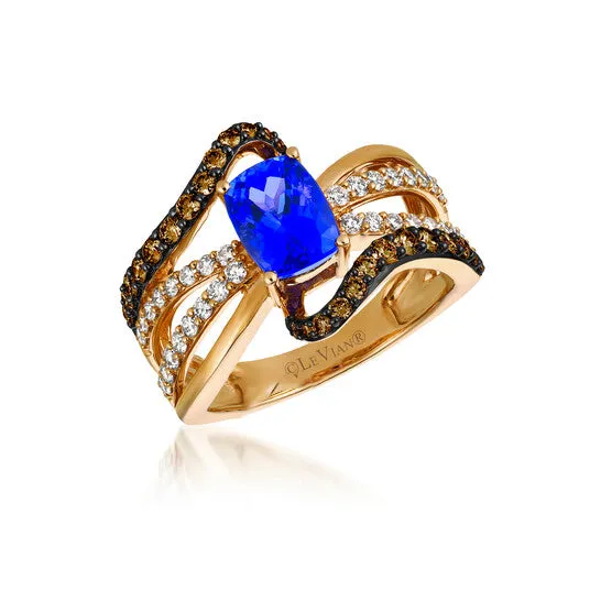 JMS always Rings Original Le Vian Chocolatier Ring Blueberry Tanzanite Chocolate Diamonds Vanilla Diamonds set in 14K Strawberry Gold Ring Size 7 67958 JMS always Rings Original Le Vian Chocolatier Ring Blueberry Tanzanite Chocolate Diamonds Vanilla Diamonds set in 14K Strawberry Gold Ring Size 7 67958