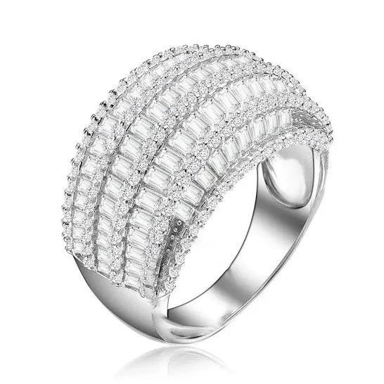 JMS always Rings Original Megan Walford Sterling Silver Round and Emerald Cubic Zirconia Cocktail Ring JMS always Rings Original Megan Walford Sterling Silver Round and Emerald Cubic Zirconia Cocktail Ring