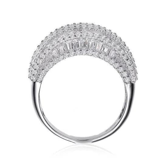 JMS always Rings Original Megan Walford Sterling Silver Round and Emerald Cubic Zirconia Cocktail Ring JMS always Rings Original Megan Walford Sterling Silver Round and Emerald Cubic Zirconia Cocktail Ring