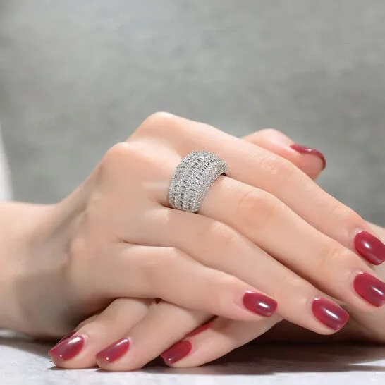 JMS always Rings Original Megan Walford Sterling Silver Round and Emerald Cubic Zirconia Cocktail Ring JMS always Rings Original Megan Walford Sterling Silver Round and Emerald Cubic Zirconia Cocktail Ring