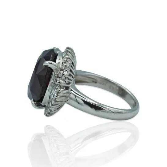 JMS always Rings Original PreOwned Platinum Diamond Garnet Ring JMS always Rings Original PreOwned Platinum Diamond Garnet Ring