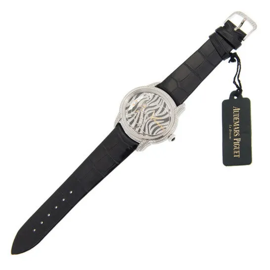 JMS always Watches Original Audemars Piguet Millenary Zebra Diamond Pattern Dial 18 Carat White Gold Ladies Watch JMS always Watches Original Audemars Piguet Millenary Zebra Diamond Pattern Dial 18 Carat White Gold Ladies Watch