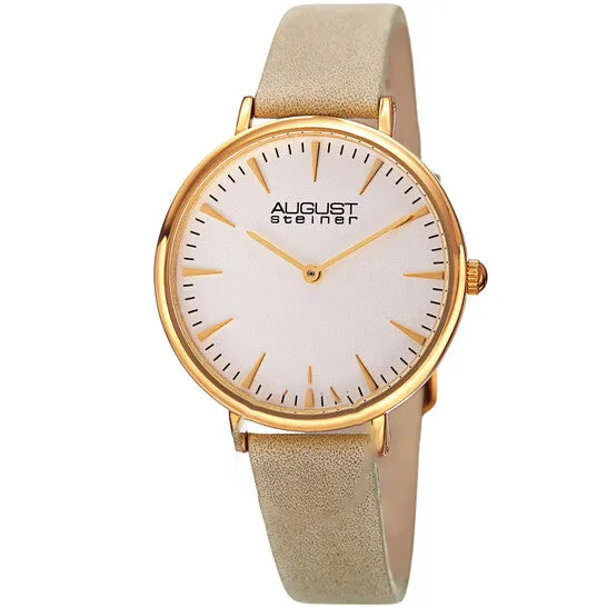 JMS always Watches Original August Steiner Quartz White Dial Beige Leather Ladies Watch AS8187WTG JMS always Watches Original August Steiner Quartz White Dial Beige Leather Ladies Watch AS8187WTG
