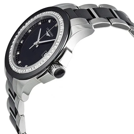 JMS always Watches Original Longines Conquest Black Ceramic Diamond Ladies Watch L32810577 JMS always Watches Original Longines Conquest Black Ceramic Diamond Ladies Watch L32810577
