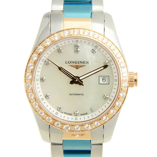 JMS always Watches Original Preowned Longines Conquest Classic Diamond White Mother of Pearl Dial Ladies Watch L22855887 JMS always Watches Original Preowned Longines Conquest Classic Diamond White Mother of Pearl Dial Ladies Watch L22855887