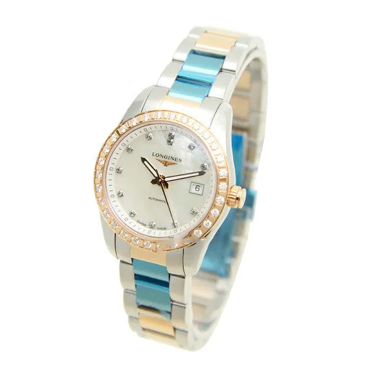 JMS always Watches Original Preowned Longines Conquest Classic Diamond White Mother of Pearl Dial Ladies Watch L22855887 JMS always Watches Original Preowned Longines Conquest Classic Diamond White Mother of Pearl Dial Ladies Watch L22855887