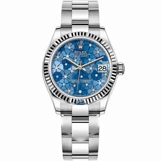JMS always Watches Original Preowned Rolex Datejust AzzurroBlue Floral Motif Diamond Dial Automatic Chronometer Ladies Watch 278274 JMS always Watches Original Preowned Rolex Datejust AzzurroBlue Floral Motif Diamond Dial Automatic Chronometer Ladies Watch 278274