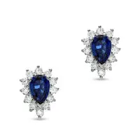 LabCreated Blue and White Sapphire Earrings in Sterling Silver Goldia Earrings LabCreated Blue and White Sapphire Earrings in Sterling Silver Goldia Earrings