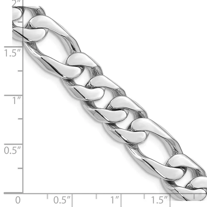 MDS Bracelets Solid 14K White Gold 9 inch 10mm Hand Polished Figaro Link with Box Catch Clasp Bracelet MDS Bracelets Solid 14K White Gold 9 inch 10mm Hand Polished Figaro Link with Box Catch Clasp Bracelet