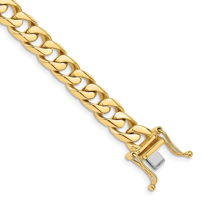 MDS Bracelets Solid 14K Yellow Gold 8 inch 75mm Hand Polished Flat Beveled Curb Link with Box Catch Clasp Bracelet MDS Bracelets Solid 14K Yellow Gold 8 inch 75mm Hand Polished Flat Beveled Curb Link with Box Catch Clasp Bracelet