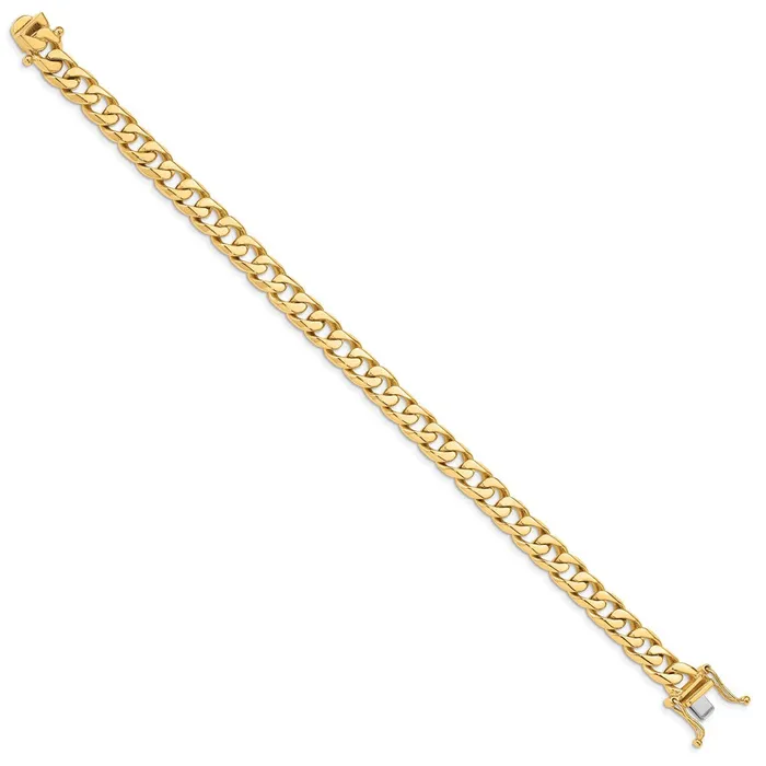 MDS Bracelets Solid 14K Yellow Gold 8 inch 75mm Hand Polished Flat Beveled Curb Link with Box Catch Clasp Bracelet MDS Bracelets Solid 14K Yellow Gold 8 inch 75mm Hand Polished Flat Beveled Curb Link with Box Catch Clasp Bracelet