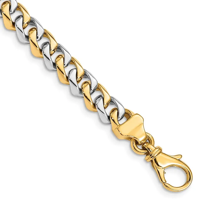 MDS Necklaces Solid 14K Twotone Gold 18 inch 685mm Hand Polished Fancy Link with Fancy Lobster Clasp Chain Necklace MDS Necklaces Solid 14K Twotone Gold 18 inch 685mm Hand Polished Fancy Link with Fancy Lobster Clasp Chain Necklace