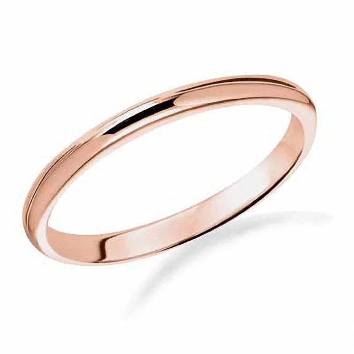 Mens 20mm Low Dome Wedding Band in Solid 14K Rose Gold Goldia Rings