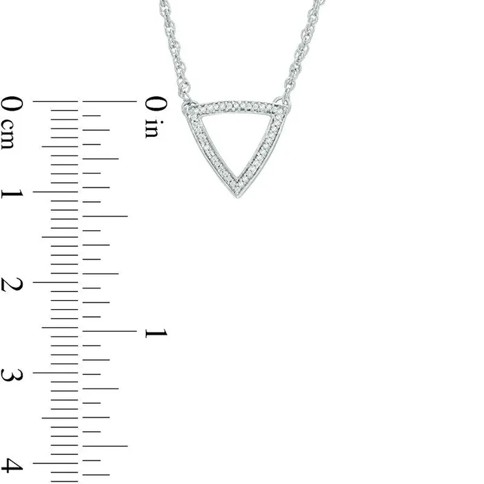 Natural Diamond Accent Outline Triangle Necklace in Sterling Silver 17 Goldia Necklaces Natural Diamond Accent Outline Triangle Necklace in Sterling Silver 17 Goldia Necklaces