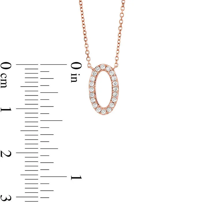 Necklaces 013 CT TW Natural Diamond Mini Oval Necklace in 10K Rose Gold Goldia Necklaces 013 CT TW Natural Diamond Mini Oval Necklace in 10K Rose Gold Goldia