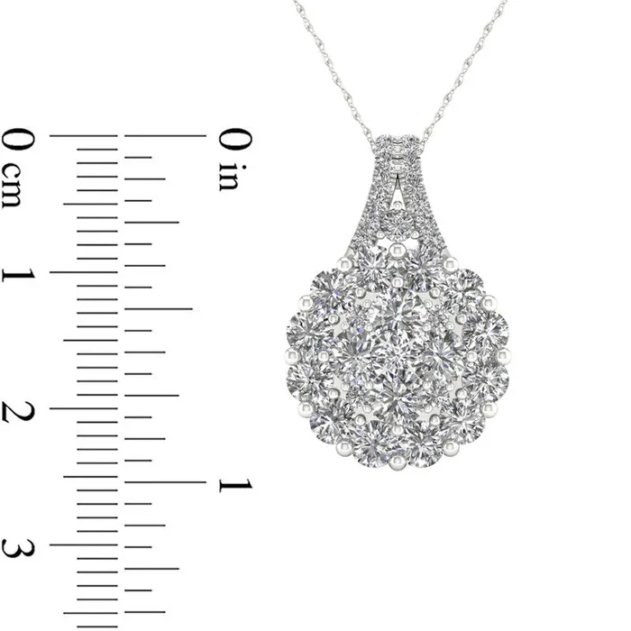 Necklaces 15 CT TW Composite Natural Diamond Frame Pendant in 14K White Gold Goldia Necklaces 15 CT TW Composite Natural Diamond Frame Pendant in 14K White Gold Goldia