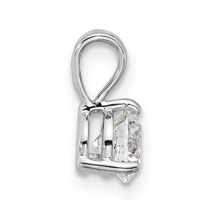 Necklaces 14k White Gold 13 Ct Lab Grown Diamond VSSI G Three Prong Solitare Pendant Goldia