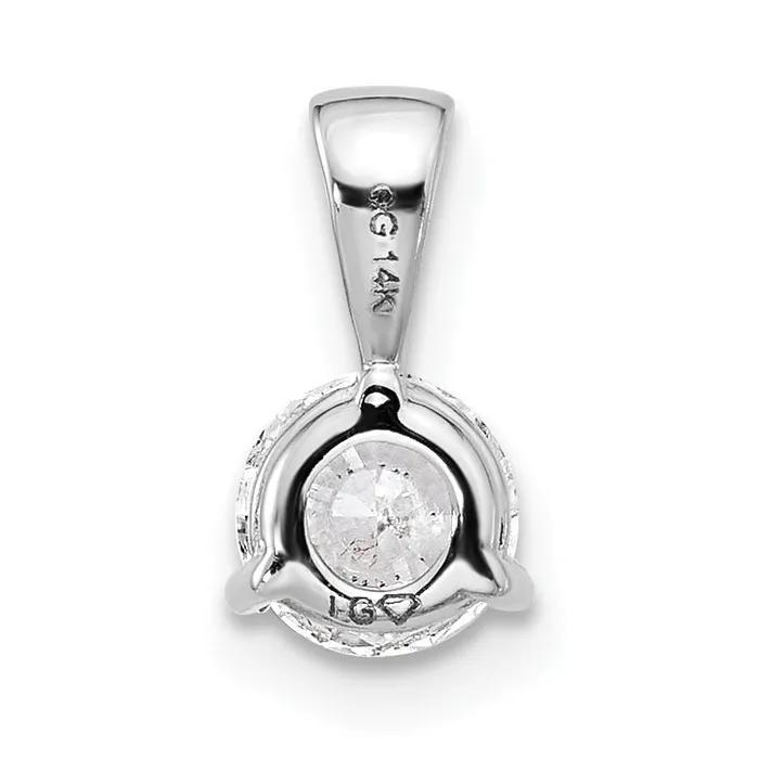 Necklaces 14k White Gold 13 Ct Lab Grown Diamond VSSI G Three Prong Solitare Pendant Goldia
