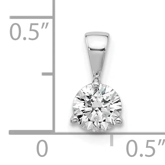 Necklaces 14k White Gold 13 Ct Lab Grown Diamond VSSI G Three Prong Solitare Pendant Goldia
