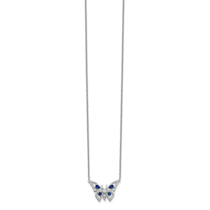Necklaces 14k White Gold Real Diamond u0026 Sapphire Butterfly Necklace Goldia Necklaces 14k White Gold Real Diamond u0026 Sapphire Butterfly Necklace Goldia