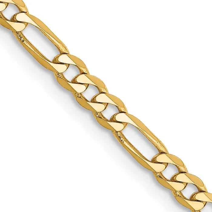 Necklaces 14K Yellow Gold 16 inch 3mm Flat Figaro with Lobster Clasp Chain Necklace MDS Necklaces 14K Yellow Gold 16 inch 3mm Flat Figaro with Lobster Clasp Chain Necklace MDS