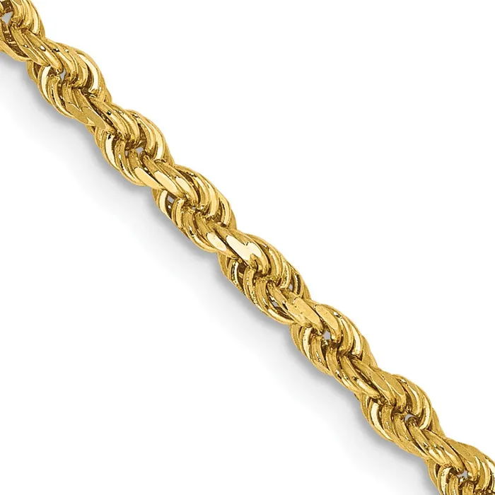 Necklaces 14K Yellow Gold 24 inch 25mm Semi Solid Diamondcut Rope with Lobster Clasp Chain Necklace MDS Necklaces 14K Yellow Gold 24 inch 25mm Semi Solid Diamondcut Rope with Lobster Clasp Chain Necklace MDS