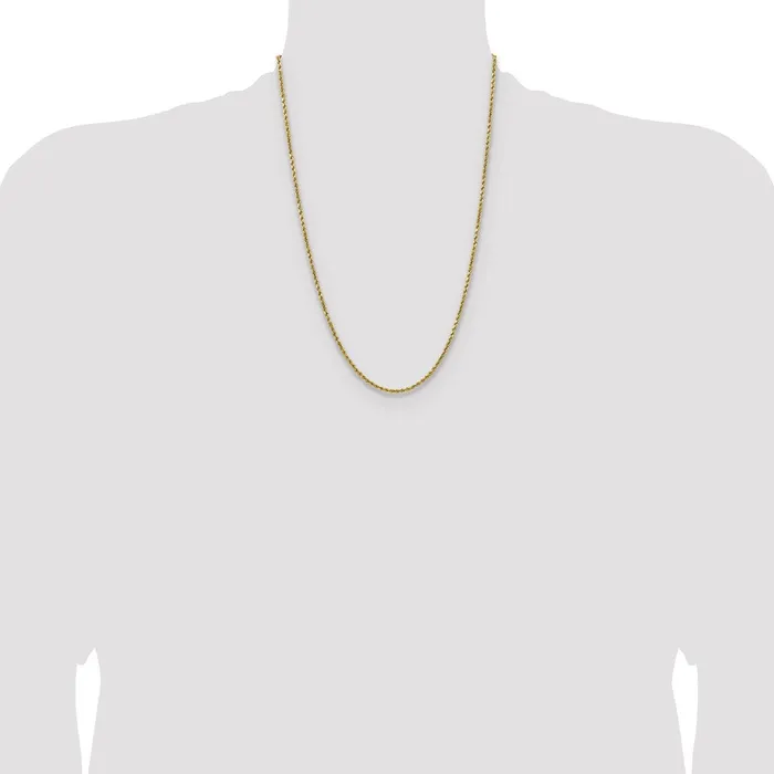 Necklaces 14K Yellow Gold 24 inch 25mm Semi Solid Diamondcut Rope with Lobster Clasp Chain Necklace MDS Necklaces 14K Yellow Gold 24 inch 25mm Semi Solid Diamondcut Rope with Lobster Clasp Chain Necklace MDS