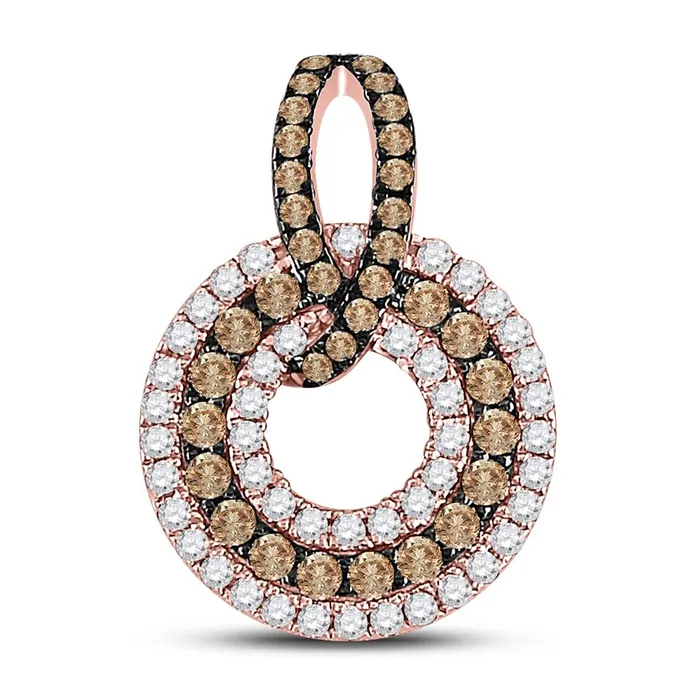 Necklaces gndatlanta 10k Rose Gold Round Brown Diamond Circle Pendant 12 Cttw Necklaces gndatlanta 10k Rose Gold Round Brown Diamond Circle Pendant 12 Cttw
