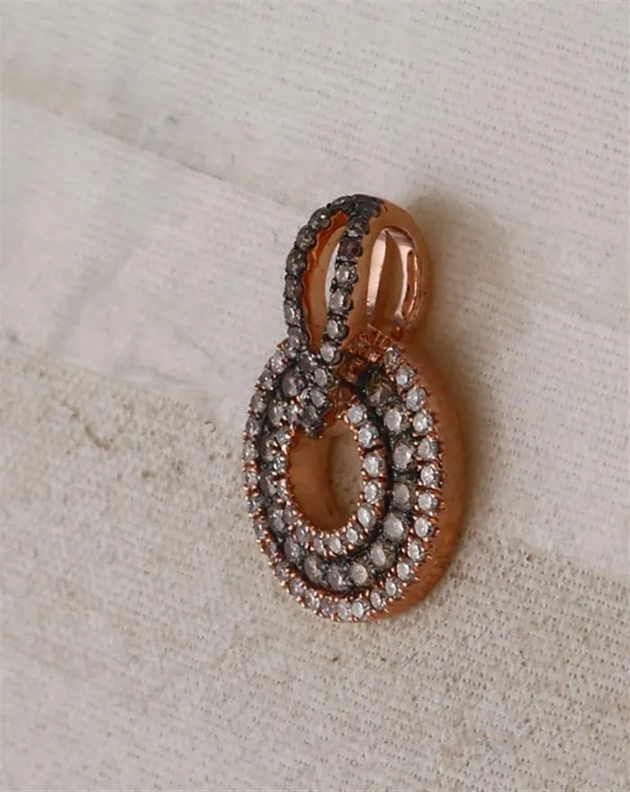 Necklaces gndatlanta 10k Rose Gold Round Brown Diamond Circle Pendant 12 Cttw