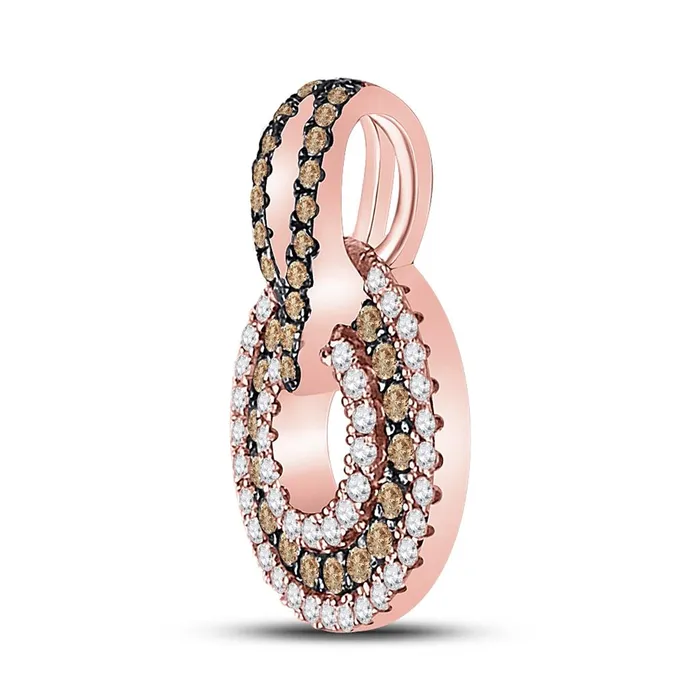 Necklaces gndatlanta 10k Rose Gold Round Brown Diamond Circle Pendant 12 Cttw