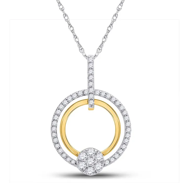 Necklaces gndatlanta 10kt Yellow Gold Round Diamond Circle Cluster Pendant 38 Cttw Necklaces gndatlanta 10kt Yellow Gold Round Diamond Circle Cluster Pendant 38 Cttw