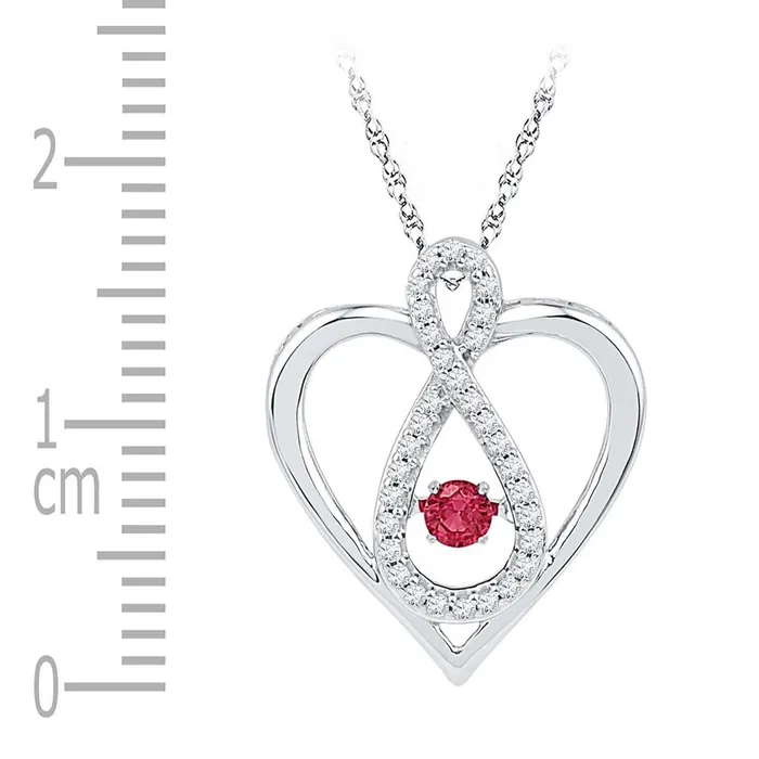 Necklaces gndatlanta 14k White Gold Round Created Ruby Diamond Infinity Heart Pendant 14 Cttw Necklaces gndatlanta 14k White Gold Round Created Ruby Diamond Infinity Heart Pendant 14 Cttw